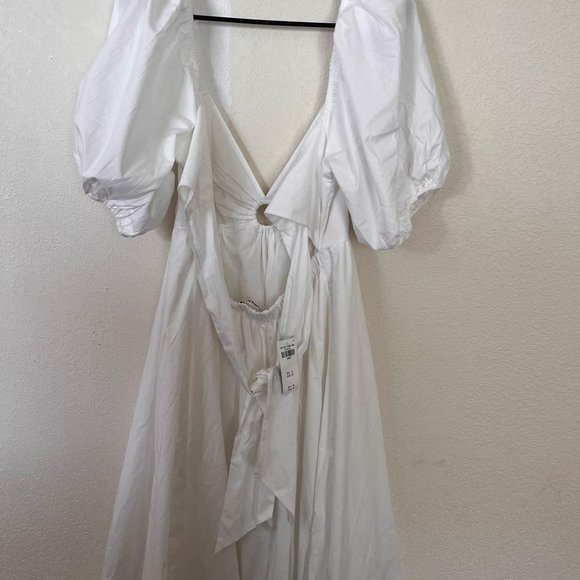 Abercrombie & Fitch O Ring Puff Sleeve Midi Dress- NWT - Picture 5 of 7